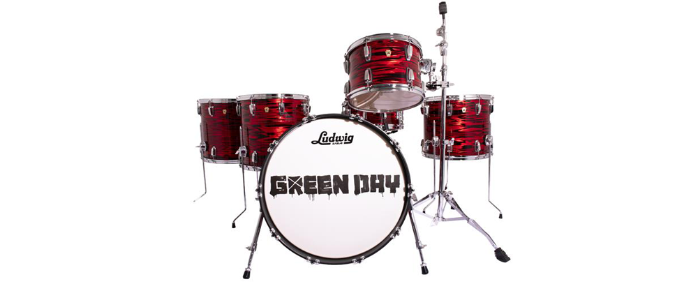 Ludwig Tre Cool Drum Kit Red Swirl