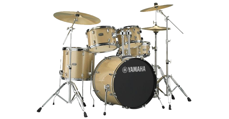 Yamaha Rydeen Chapagne Glitter 20 Shell Pack Hardware and Cymbals