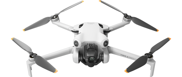 front angled static photo of the dji mini 4 pro drone