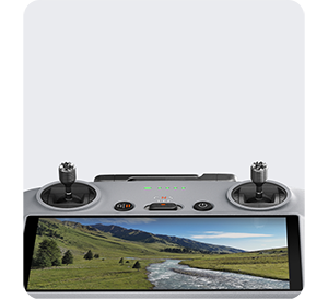 close up photo of the DJI RC2 controller screen