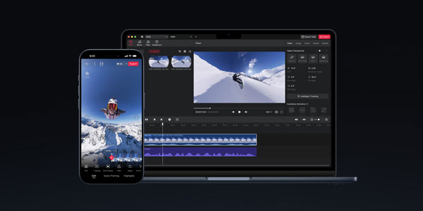DJI Apple macbook pro and iPhone with DJI Studio software open