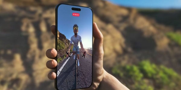 person using GyroFrame to edit video footage