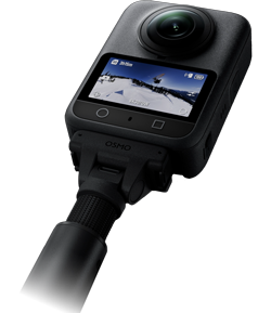 DJI Osmo 360 mounted to Selfie Stick