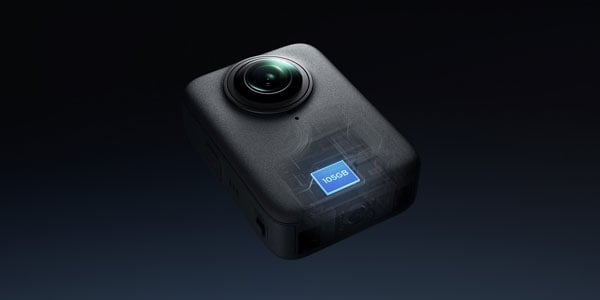 DJI Osmo 360 illustration showing internal storage module