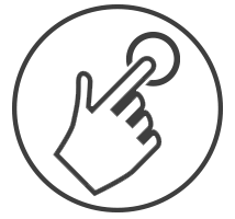 hand pressing button icon