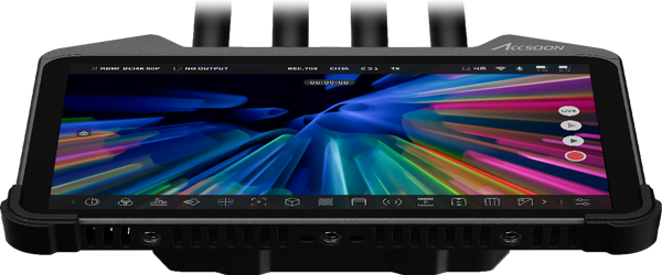 angled view of the accsoon cineview m7 pro