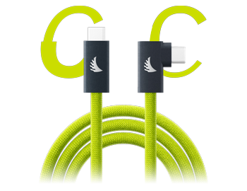 Angelbird Solid Flex Cable USB-C to C 3.2 Gen2x2 Lime 4.5m/14.8ft cable