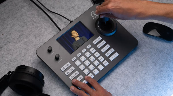 someone using the Atomos A-Eye control
