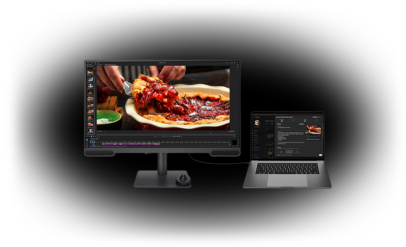 BenQ PV3200U 4K monitor connected to a laptop
