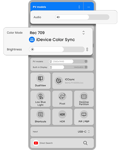 BenQ PV3200U 4K monitor workspace interface
