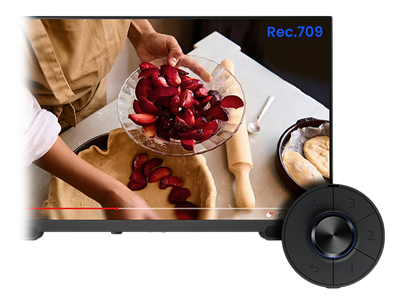 BenQ PV3200U 4K monitor in rec.709 colour mode with hotkey puck