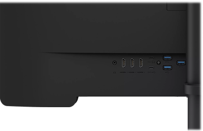 rear view of the BenQ PV3200U 4K monitor showing the usb ports
