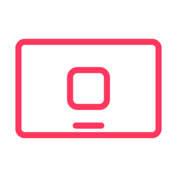 Red touchscreen control panel icon