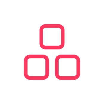 three red line squares