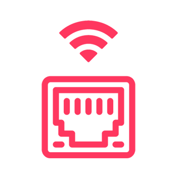 Red RJ45 port line icon