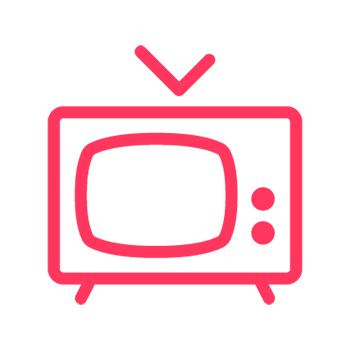 red vintage tv line icon