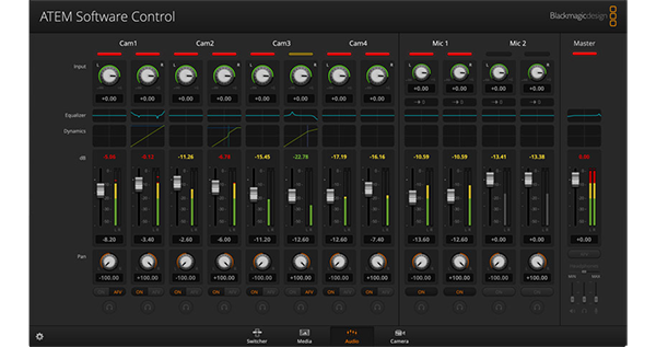 atem sdi pro iso built in audio mixer