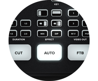 close up of atem sdi pro iso effect button