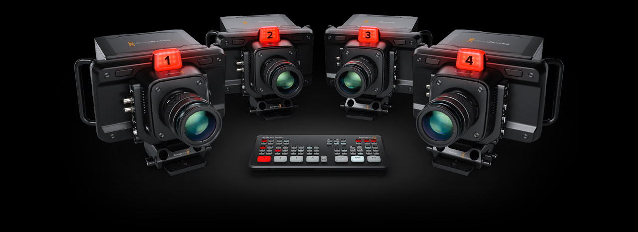 atem sdi pro iso surrounded by multiple cameras