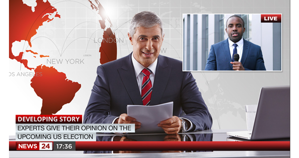example news broadcast using the atem sdi pro iso