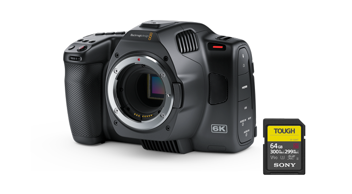 Blackmagic Pocket Cinema Camera 6K G2 with Sony Tough 64GB SDXC Card