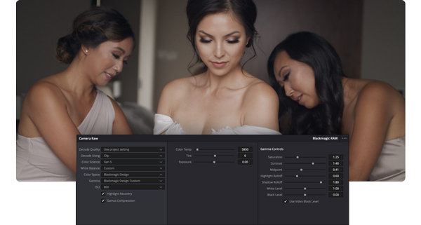 3 women together with the blackmagic studio camera 4k pro g2 pro res interface underneath