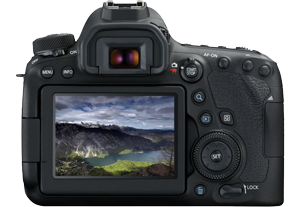back view of the canon 6d mark ii showing the viewfinder