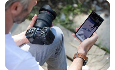 canon camera connect app connected to the canon r5