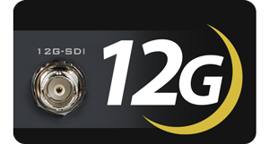 12G-SDI icon with BNC connector on black