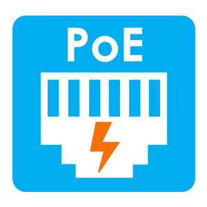 RJ45 PoE icon with blue background