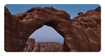 example image of a cliff arch taken with the DJI Mavic 4 Pro drone