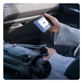 footage being transferred to a smartphone from the DJI Mavic 4 Pro drone