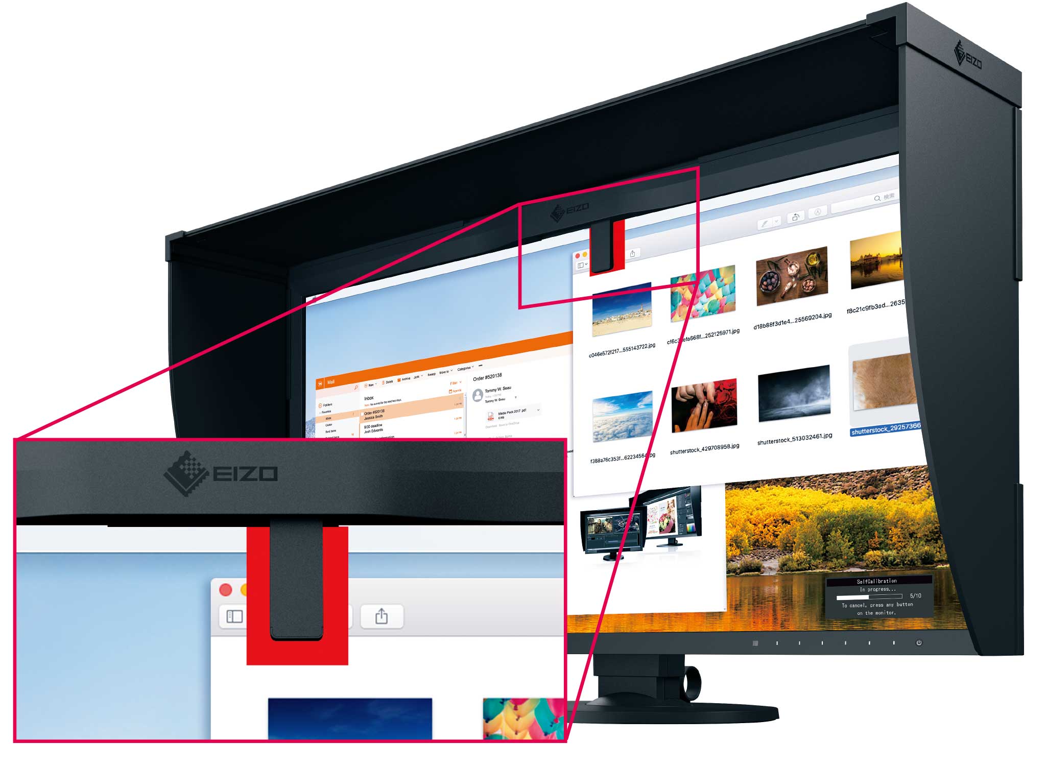 close up of the eizo coloredge cg319x monitor Self-Calibration