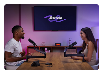 Network Dock in use while filming a podcast