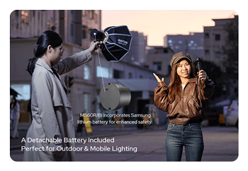 breakdown of the knowled led light with detachable battery being used on set