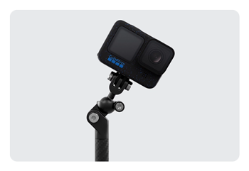 camera posistioned with the ball-joint of the GoPro Boom