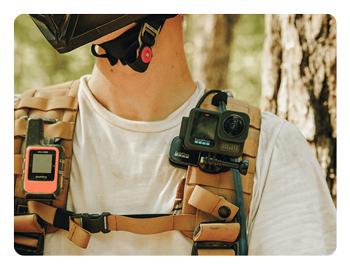 someone wearing a gopro camera connected to the contacto