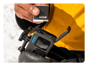 enduro battery being inserted into a GoPro camera