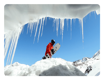 snowboarder using a gopro camera