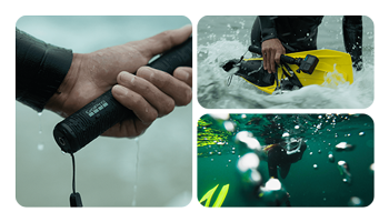 GoPro extension pole being used in water environments