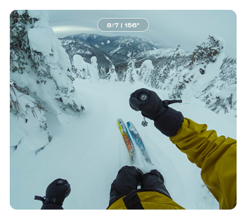 sample 8:7 image of someone skiing taken with the GoPro HERO12 Black
