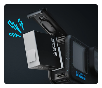 battery being inserted into the GoPro HERO12 Black