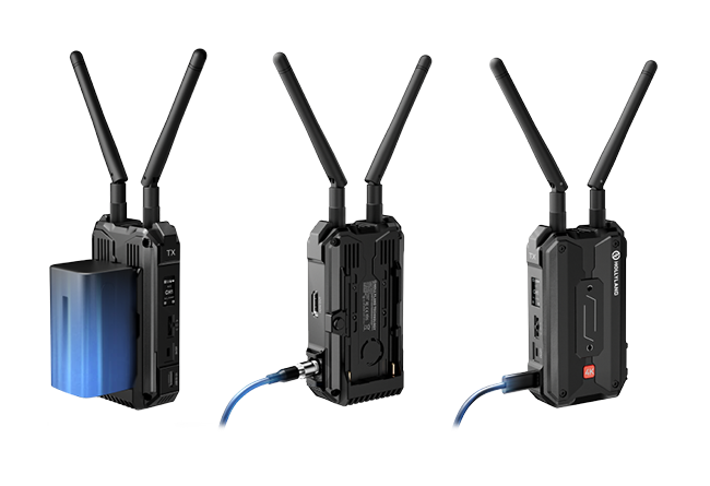 wireless hdmi transmitter and receivers showing the diiferent charging methods