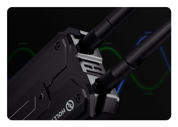 close up of the wireless hdmi transmitter and receivers antennas