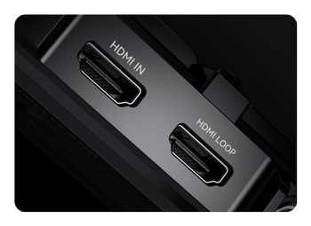 close up of the wireless hdmi transmitter and receivers hdmi ports