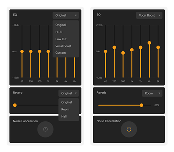 streaming camera built-in audio charts