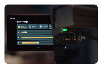 split image of the wifi interface of the streaming camera and an ethernet cable connected to it