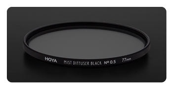 HOYA black mist filter on a grey background