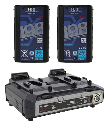 IDX 2x DUO-C198P + VL-2000S Charger Bundle