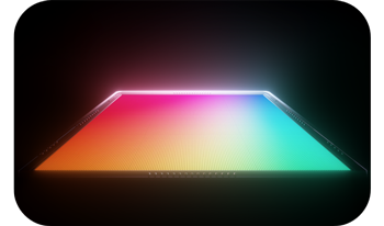 Illustration of insta360 ace pro 2 image sensor illuminated on blackbackground